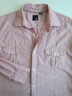 Camisa de Vestir J Ferrar Calce Moderno TALLA 15.5 - Mediana Rosa Sólida 2 Bolsillos Informal Foto 1 de 4