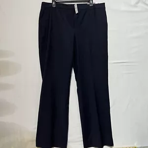Talbots Barley Bootcut Curvy Pants Women's 14 Navy Wool Stretch Straight Leg - Picture 1 of 8