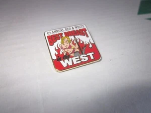 4th ANNUAL RED & WHITE BEST BREAST IN THE WEST biker PIN - Picture 1 of 4