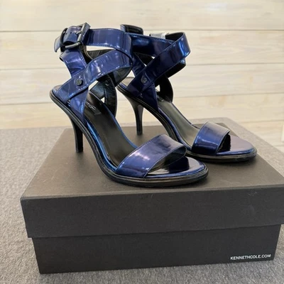 Kenneth Cole реакции лакированная кожа Stelletos женщин Sz 7 темно-синий морской новый в коробке - Изображение 1 из 4