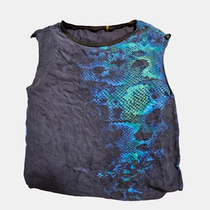 Elie Tahari Silk Dual Layer Snakeskin Top M Art To Wear Quiet Luxury Avant Garde - Picture 1 of 11