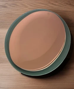 3 Melamine Oval Platter Trays 13”x9.75” Aqua & 12”x8” Pink (Melmac) and White - Picture 1 of 12