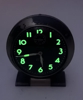 Reloj despertador de cuerda vintage Westclox Big Ben Loud Luminos esfera negra con repetición Foto 1 de 4