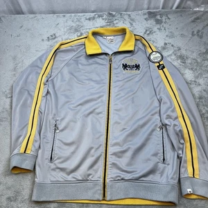 Phat Farm Track Jacket Mens XL Gray Yellow Full Zip Embroidered Crest Y2K - Picture 1 of 19