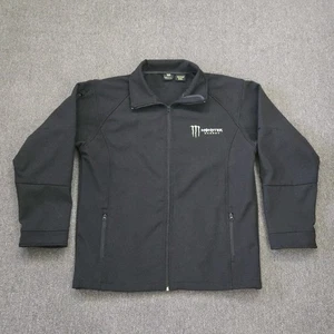 Monster Energy Jacket Mens XXL Black Softshell Full Zip - Picture 1 of 10