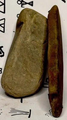 Artefactos auténticos indios nativos americanos piedra/herramientas 2 en total, 14,7 oz • NY Foto 1 de 4