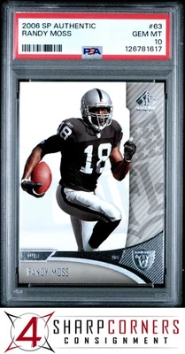 2006 SP AUTHENTIC #63 RANDY MOSS RAIDERS HOF PSA 10 - Image 1 of 3