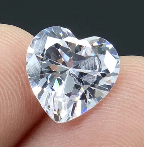 6.45 Ct Natural Cambodian Certified White Zircon Heart Shaped Loose Gemstone - Picture 1 of 6