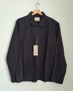 Rrp £ 160 FOLK HOP SACK LINEN BLEND OVER SHIRT IN WASHED BLACK. SIZE XL - Picture 1 of 5