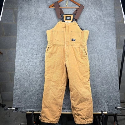 Walls Blizzard Pruf Insulated Overalls Workwear Bibs Brown Mens Large Short - Image 1 of 4
