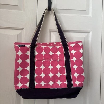 Bolso de Mano Lands' End Rosa Lunares Lona Viaje Playa Informal Bolso de Hombro Foto 1 de 4