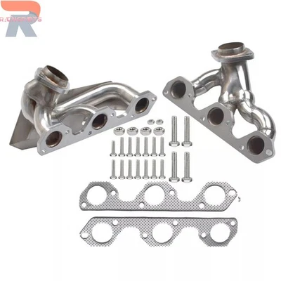 Fit Jeep Wrangler JK 3.8L V6 2007-2011 Stainless Shorty Manifold Header w/Gasket - Bild 1 von 4