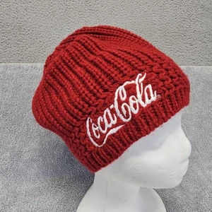 Coke Coca Cola Beanie Hat Winter Cap OSFM Red Woven Knit Acrylic - Picture 1 of 12
