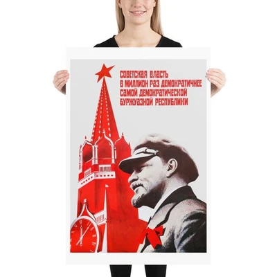 Lenin Perestroika, USSR 1987, Soviet Propaganda Poster — socialist political art - Image 1 of 4