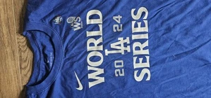 Los Angeles Dodgers Nike 2024 World Series Blue T-Shirt Women's LARGE - Picture 1 of 3
