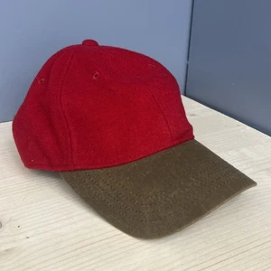 LL BEAN Wool Blend Baseball Hat Cap Unisex Adjustable Red/Brown Outdoor - Picture 1 of 9