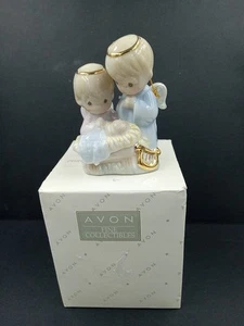 Vintage Precious Moments "Holy Family" Porcelain Christmas Ornament Avon - Picture 1 of 16
