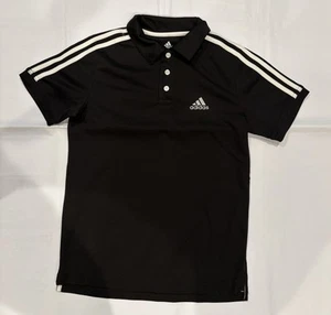 Boys Black adidas Collared Shirt Size M 10-12 - Picture 1 of 3