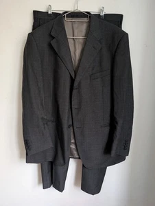Marks & Spencer Collezione Charcoal Check Suit Jacket 44S Trousers 36W 29L (T24) - Picture 1 of 18
