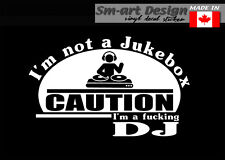 Dj Im Not A Jukebox - Vinyl Decal Sticker For Car Window Laptop Ipad Turntable