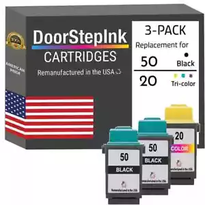 Wkłady atramentowe kompatybilne z DoorStepInk do Lexmark #50 2 Bk i #20 Tri-Color-USA - Zdjęcie 1 z 5
