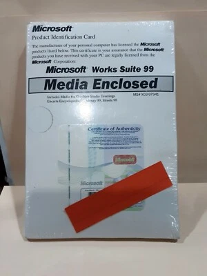 Microsoft Works Suite 99 Media Enclosed . Product Identification Card  - Image 1 of 2