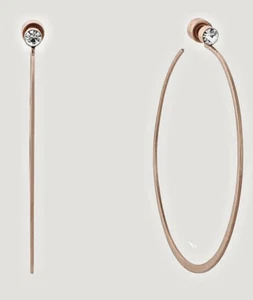MICHAEL KORS MK Modern Brilliance Hoop Earrings Rose Gold Crystals MKJ6001791 - Picture 1 of 2