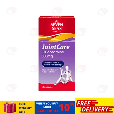 SEVEN SEAS Joint Care Glucosamina 500mg 60'S Lubrica y reconstruye el cartílago articular Foto 1 de 4