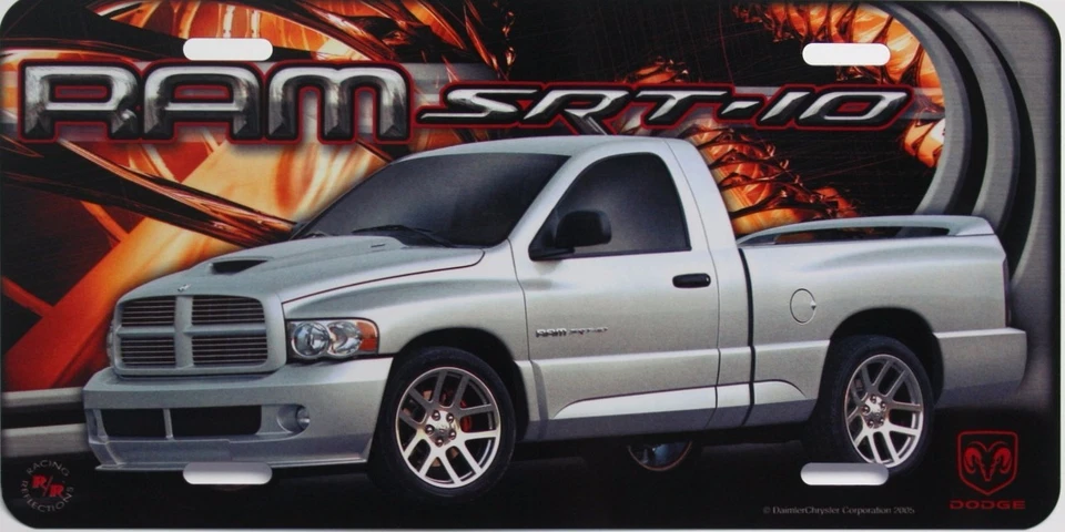 Placa de matrícula de camión Ram placa de motor calcomanía etiqueta roja carreras SRT RT 69 68 Foto 1 de 1