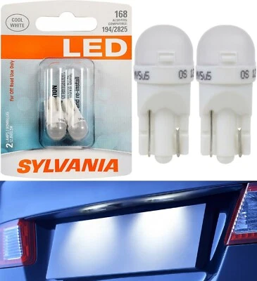Sylvania LED Light 168 T10 White Two Bulbs Exterior Interior License Dome Map OE - Image 1 of 4