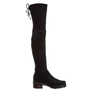 Stivali al ginocchio Stuart Weitzman pelle scamosciata tacco basso suola a blocco 9 B - Foto 1 di 9