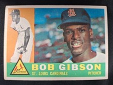 1960 Topps Bob Gibson Card #73 NICE RAW CARD