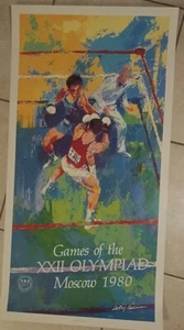 Targa firmata LeRoy Neiman ""Giochi della XXII Olimpiade Mosca 1980" con lettera di - Foto 1 di 5