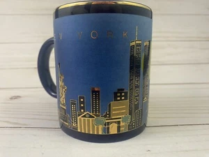 Tazza da tè caffè New York City Twin Towers accenti oro New York - Foto 1 di 8