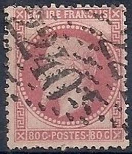 1862-70 FRANCIA USATO NAPOLEONE EMPIRE FRANCAIS 80 CENT - FR458-2 - Picture 1 of 1