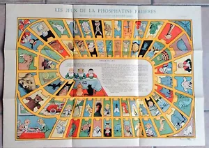 Affiche Jeu de l'oie, par Benjamin Rabier, Les jeux de la Phosphatine Falières - Foto 1 di 5