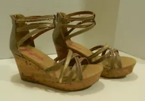 Jellypop Valley Damenschuhe mit Kork-Keilabsatz und 3,5"-Absatz Größe 9 neu ohne Etikett - Bild 1 von 8