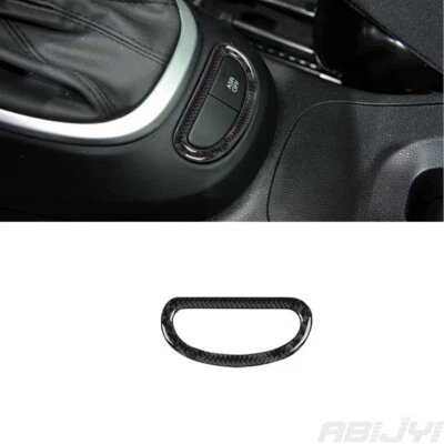 For 2014-17 Fiat 500L Carbon Fiber Interior Floor Console Button Cover Trim - Image 1 of 4