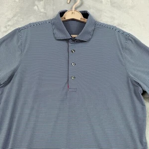 Greyson Golf Polo Shirt Men’s Large Purple Blue Striped Casual Preppy Wolf - Picture 1 of 11