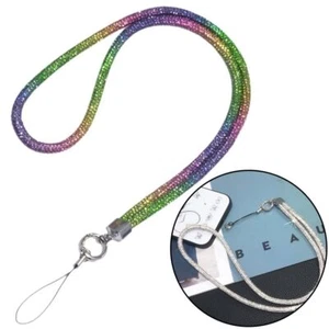 Bright Phone Rhinestone Lanyard Bling Bling Hanging Strap  Phone Accessories - Photo 1 sur 18