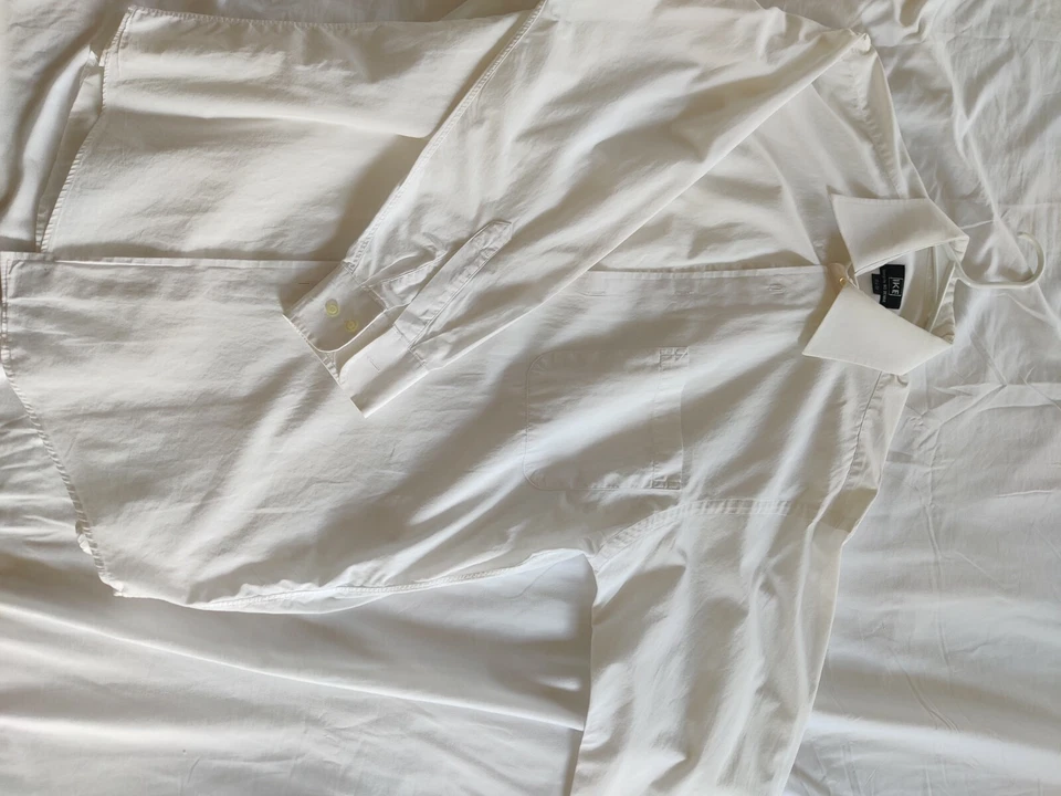 $145 Camisa de Vestir IKE BEHAR NEW YORK CREMA 100% Algodón Talla 16 Manga 1/2 -32/33 Foto 1 de 1