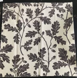 ZOFFANY Oakwood in Black 17 1/4 x 17 1/2" Cotton Fabric Sample - Picture 1 of 3