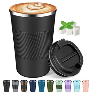 Coffee Travel Mug 12 Oz Insulated Coffee Mug With Lid Portable Spillproo - Picture 1 of 7