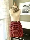 - J. Crew Red Orange and Blue Stripe Skirt with Elastic Waist Band US10