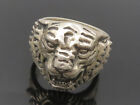 ED HARDY 925 Silver - Vintage Heavy Lion Head Large Band Ring Sz 12.5 - RG18807