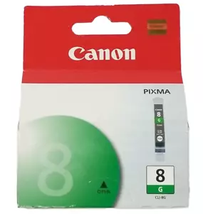 Cartucho de tanque de tinta original Canon Pixma verde OEM CLI-8G foto nuevo sellado de fábrica - Imagen 1 de 12