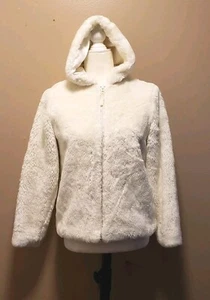 Old Navy Girls White Fur Jacket Size 14 - Picture 1 of 2