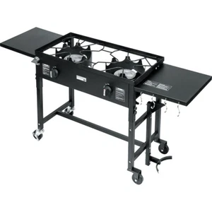 Barton 58,000 BTU Outdoor Propane Double Burner Stove Cooking Station BBQ Grill - Picture 1 of 12