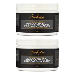 Shea Moisture African Black Soap Bamboo Charcoal Purification Masque 354ml x2 - Imagen 1 de 1