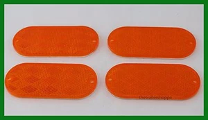 Casa rodante Amber camión reflector adhesivo 4"" x 2"" ovalado montaje rápido - juego de 4 - Imagen 1 de 3